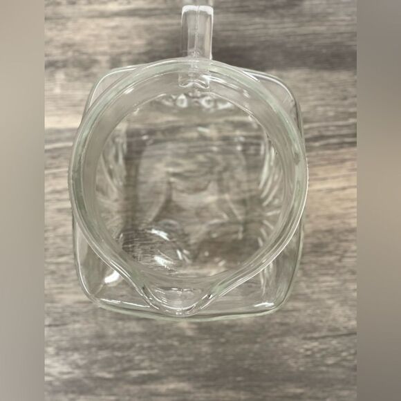 Vintage Federal Glass Clear Sunburst Pitcher 8” Tall Square Heavy Glass Jug - Picture 5 of 11